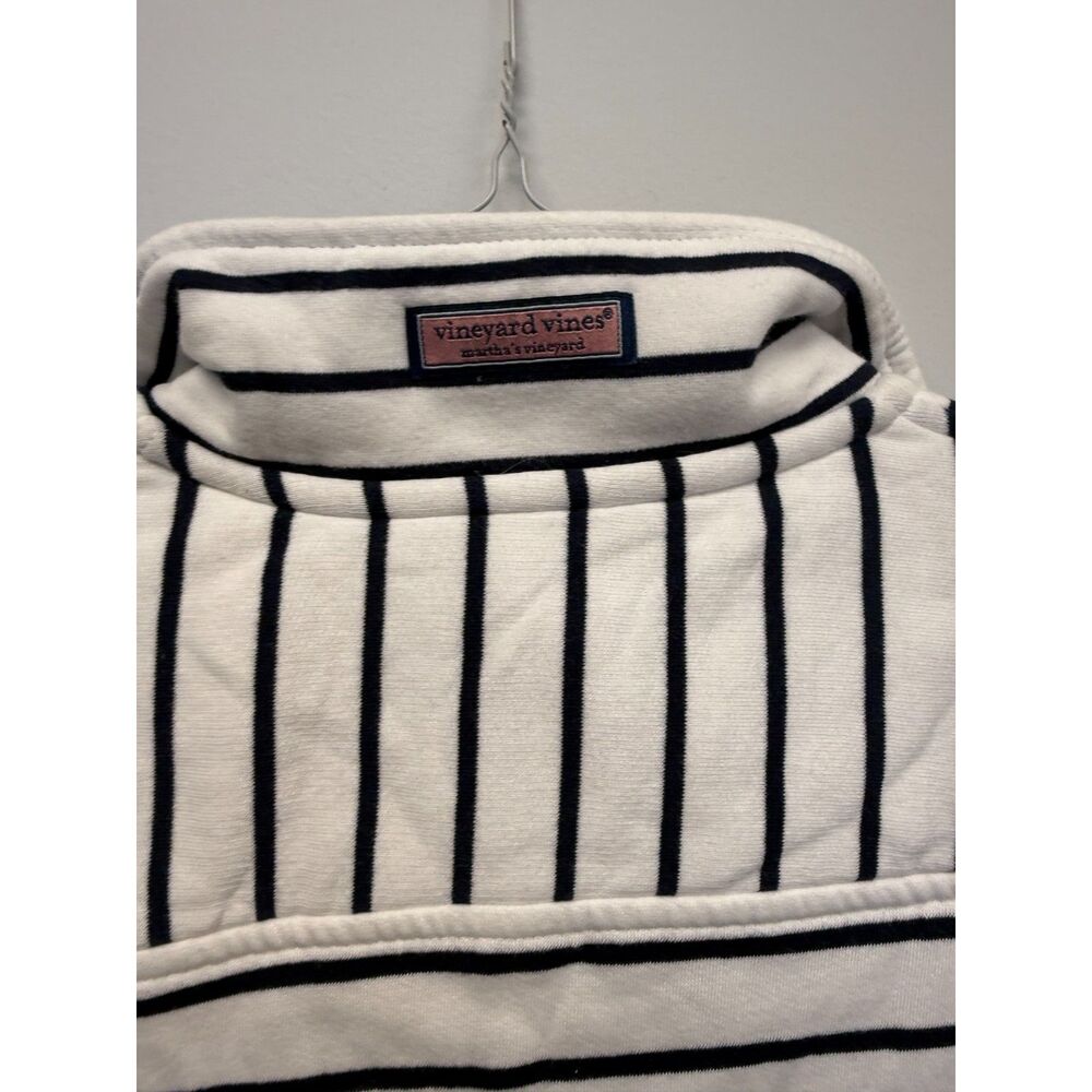 Vineyard Vines Shep Shirt Americana Striped 1/4 Zip Pullover Womens S NWT Navy - Picture 3 of 5